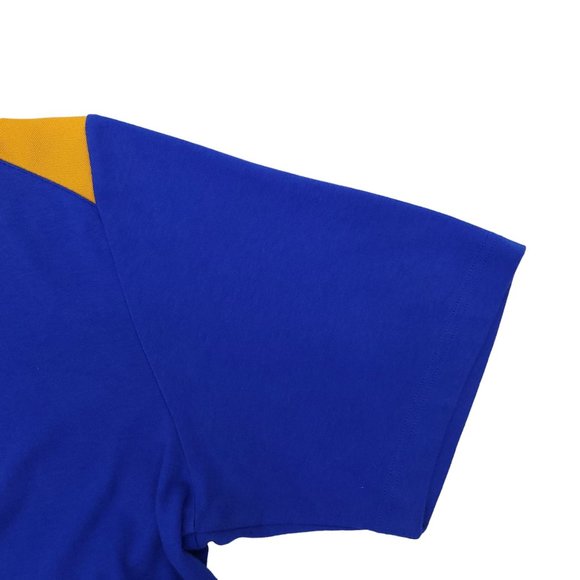 C-Buk Cutter Buck Polo Golf Shirt Mens Size XXL Top Short Sleeve Blue Gold - Picture 6 of 12